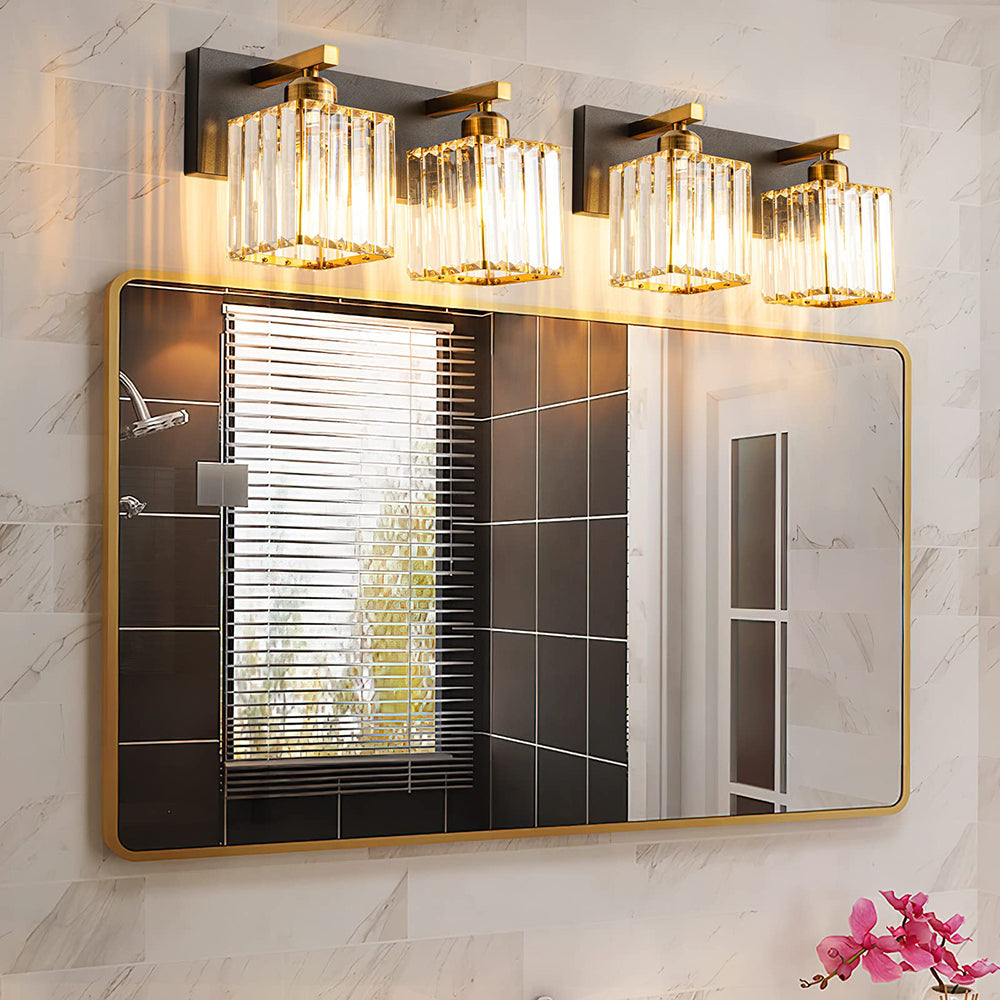 Lámpara de pared LED Kirsten Design de dos luces con cristal para baño