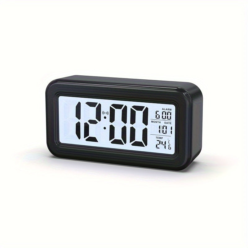 Reloj despertador digital con pantalla LCD - Visualización de fecha y temperatura