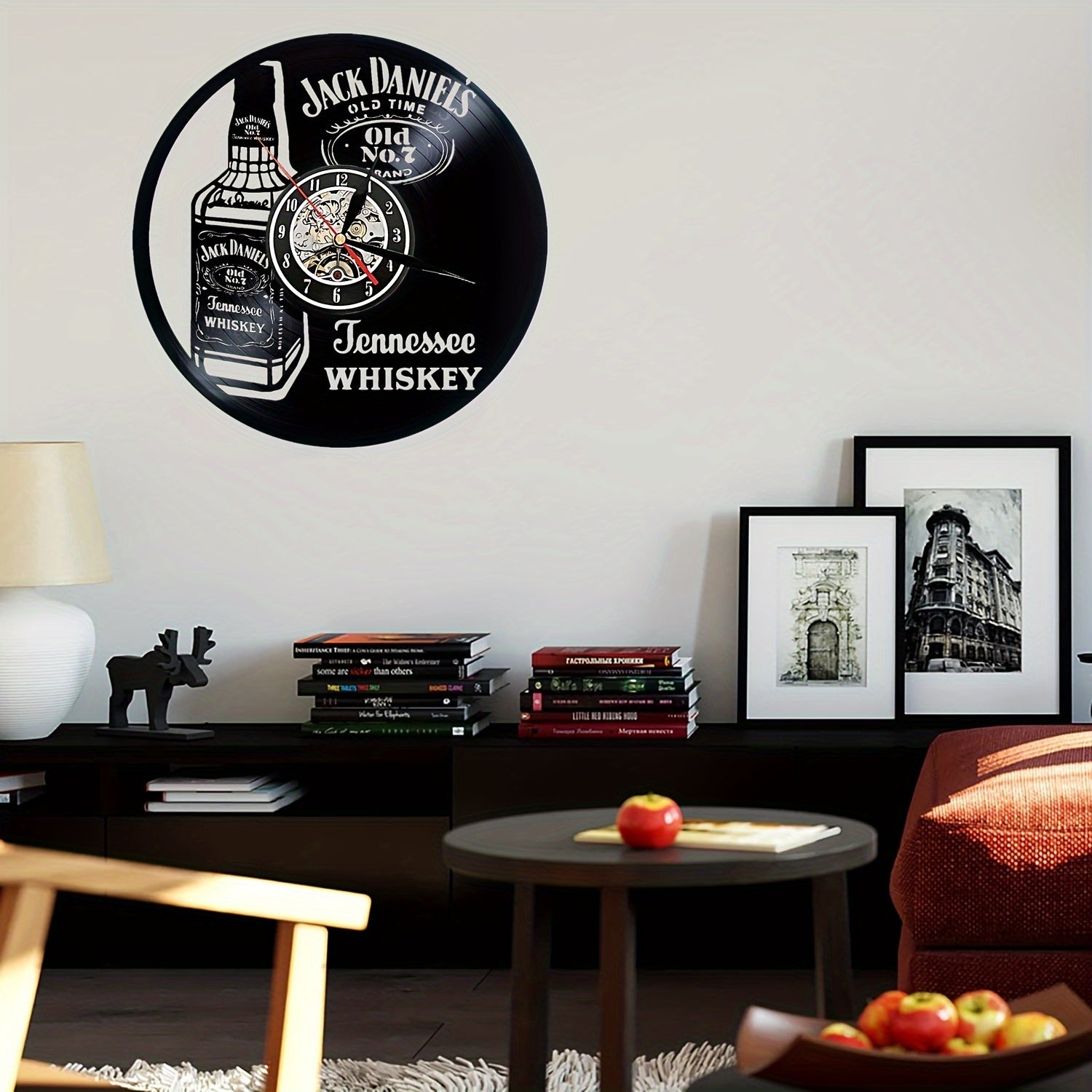 Vinyl Record Wandklok - Whisky Thema, Stil, Voor Woonkamer en Kantoor Decoratie