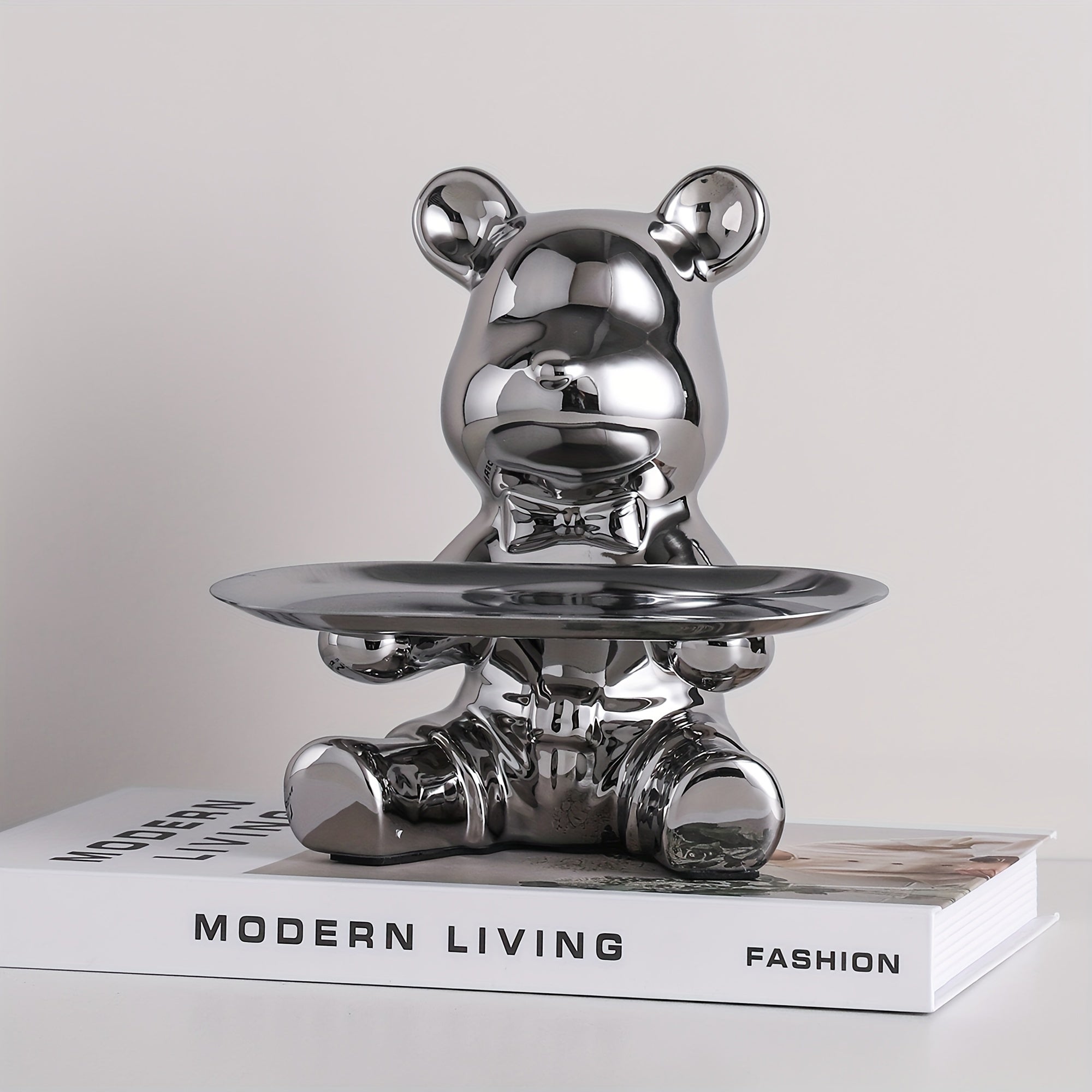 CeramiBear - Vassoio decorativo orso e coniglio in ceramica