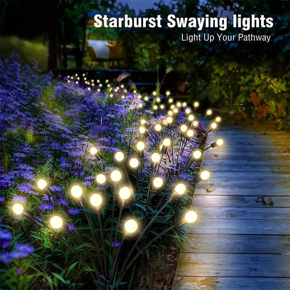 Illuminazione solare da giardino - Luce lampeggiante Starburst, oscillante al vento