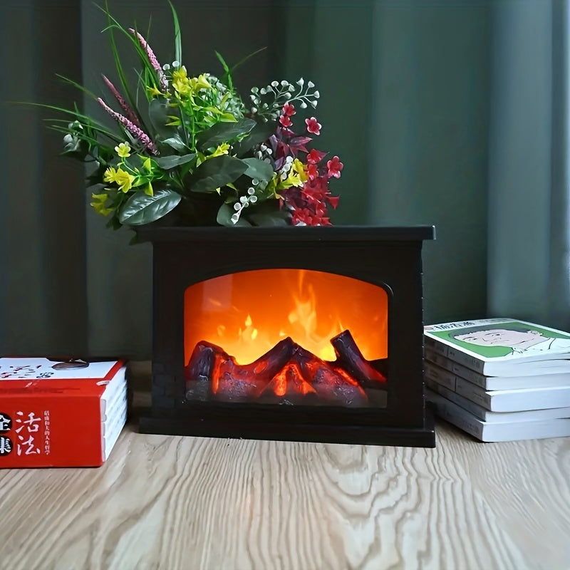 FlameGlow - Simulador de Lareira com Luz de Carvão Retro Decoração para Interior e Jardim