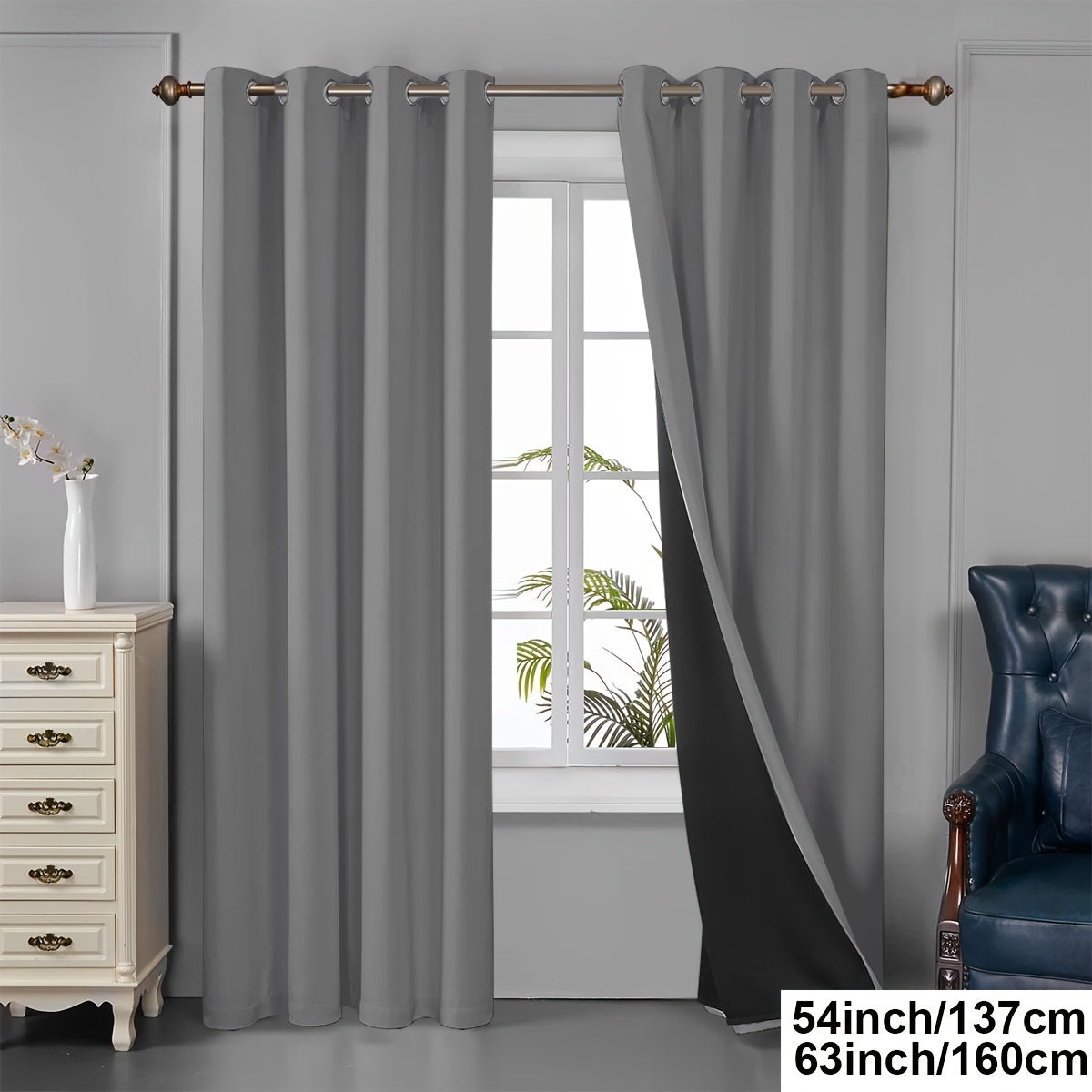 Tende oscuranti - 2 pezzi tende oscuranti con occhielli, protezione UV e isolamento termico