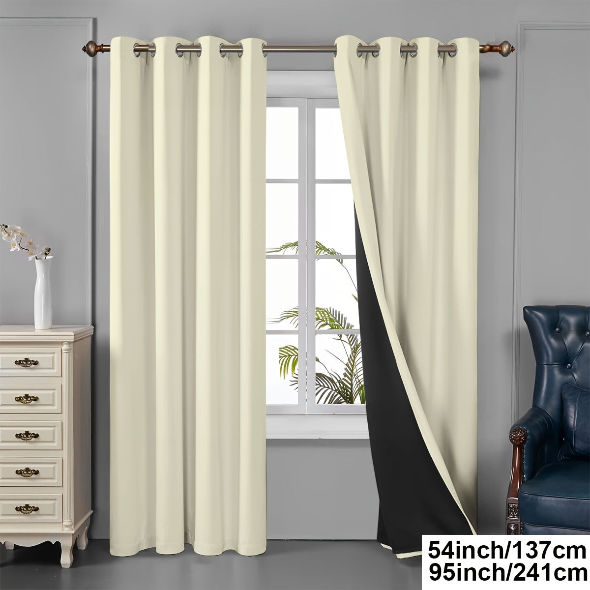 Tende oscuranti - 2 pezzi tende oscuranti con occhielli, protezione UV e isolamento termico