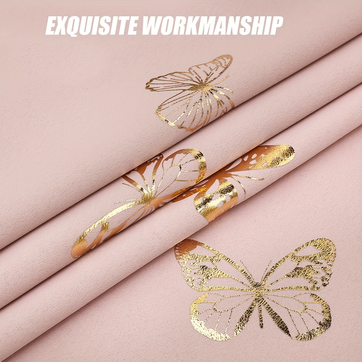 Tende Oscuranti Bronzing Butterfly - 2 Pezzi Isolamento Termico e Acustico per Soggiorno e Camera da Letto