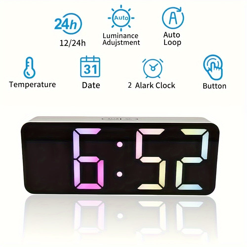 TimeGlow - Compacte LED Digitale Wekker met Verstelbare Helderheid