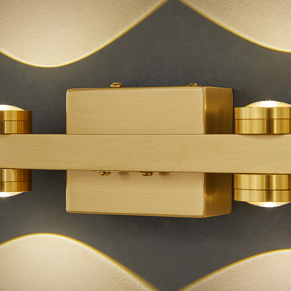 Freja - Lámpara de pared LED moderna, negro/dorado, baño, metal