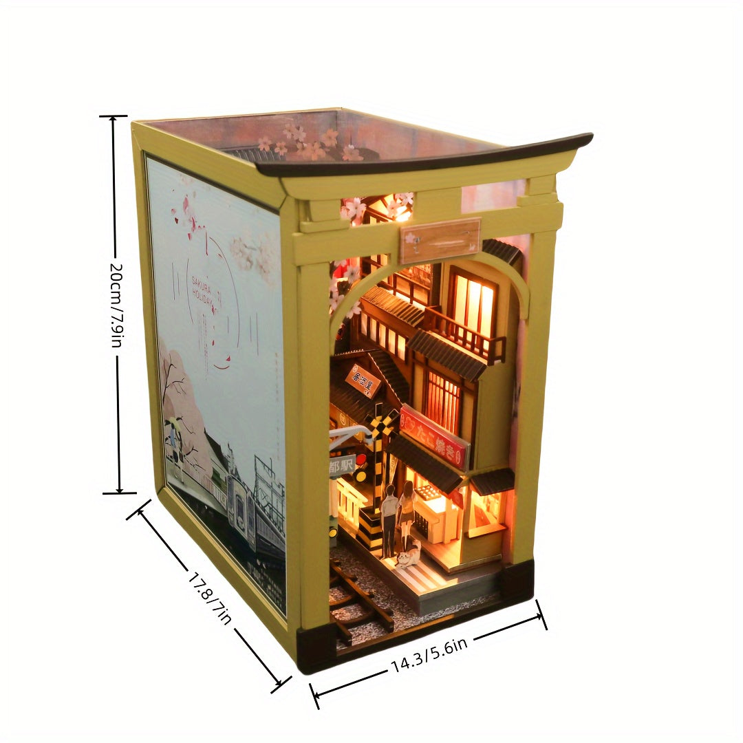 CherryBlossom - Kit Fermalibri 3D in Legno - Architettura Giapponese Creativa Fai-da-te