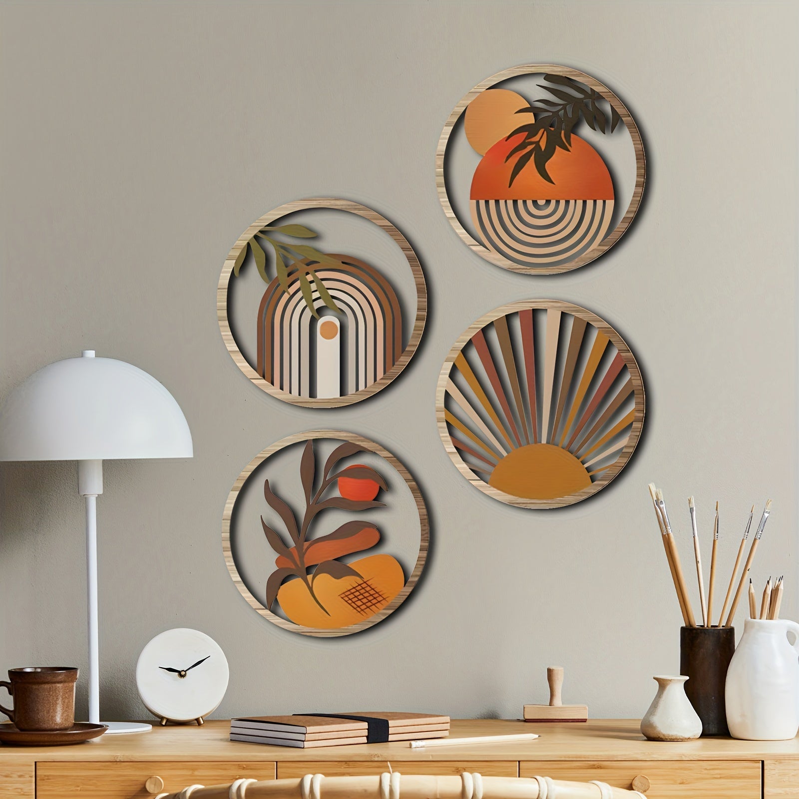 DecoHout - Bohemian Farmhouse Muurkunst Set