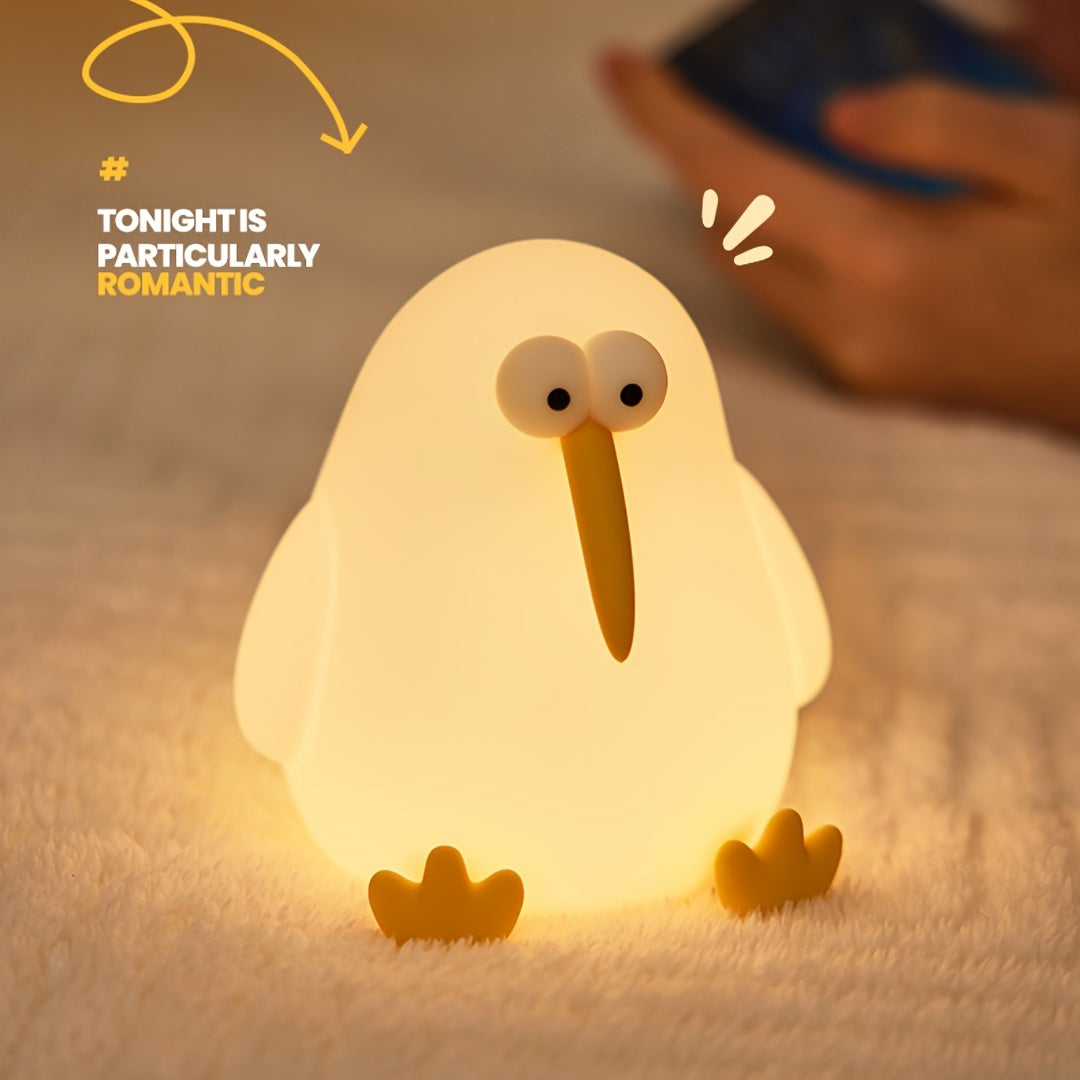 KiwiGlow - Lámpara nocturna LED KiwiBird, recargable por USB con sensor táctil regulable