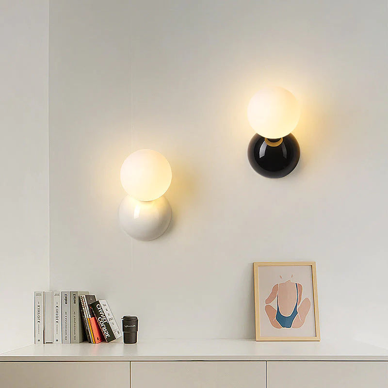 Nova Modern LED Indoor Wall Lamp Black/White Metal Living Room