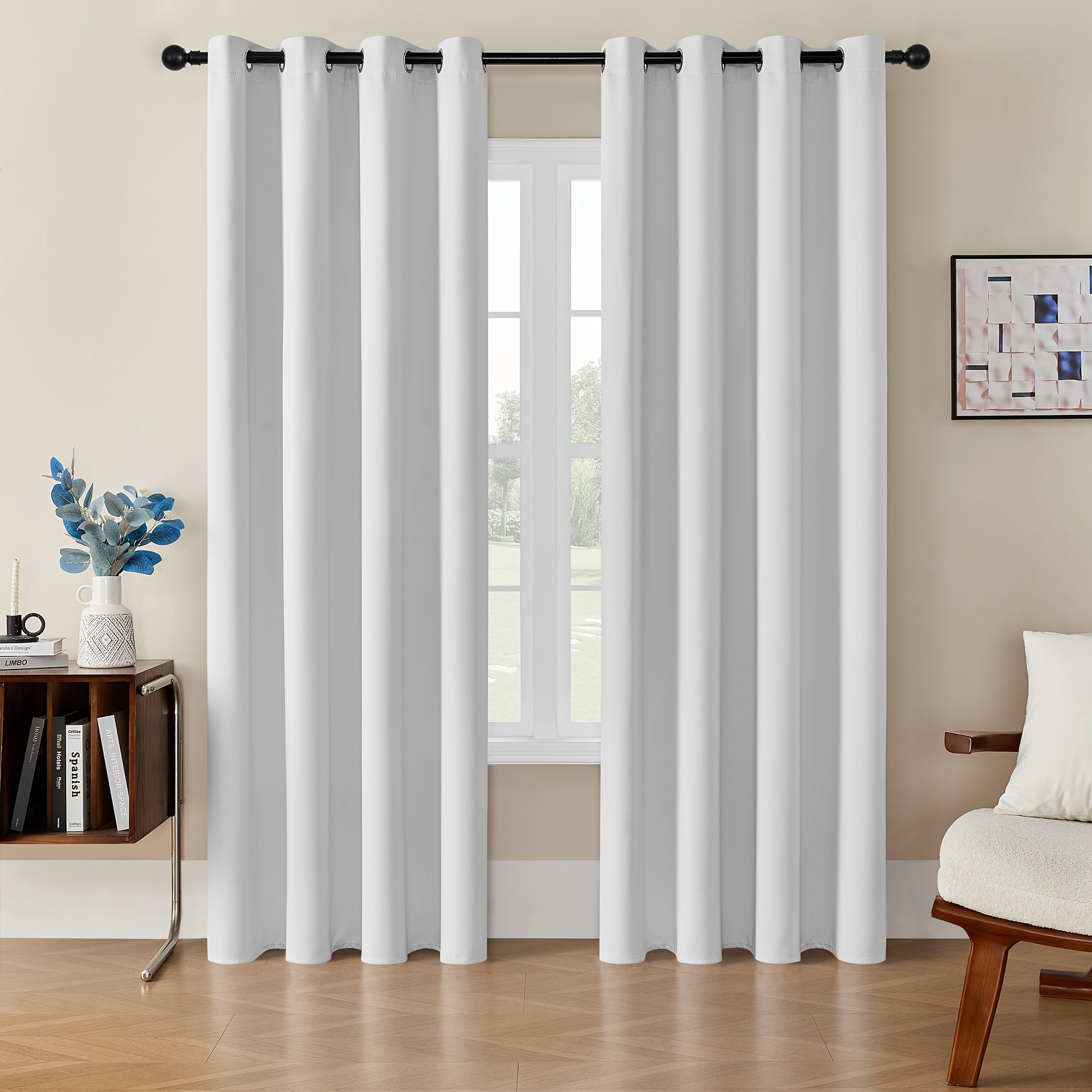 Tende Oscuranti - 2 Pezzi Tende Moderne in Poliestere con Isolamento Termico e Anelli