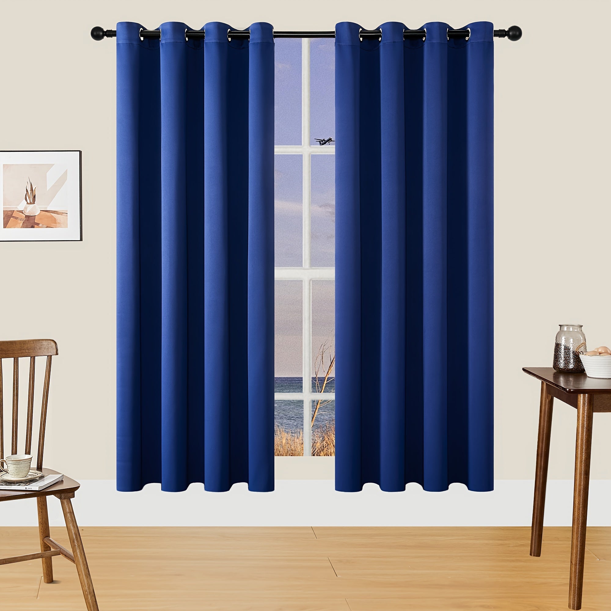 Tende Oscuranti - 2 Pezzi Tende Moderne in Poliestere con Isolamento Termico e Anelli