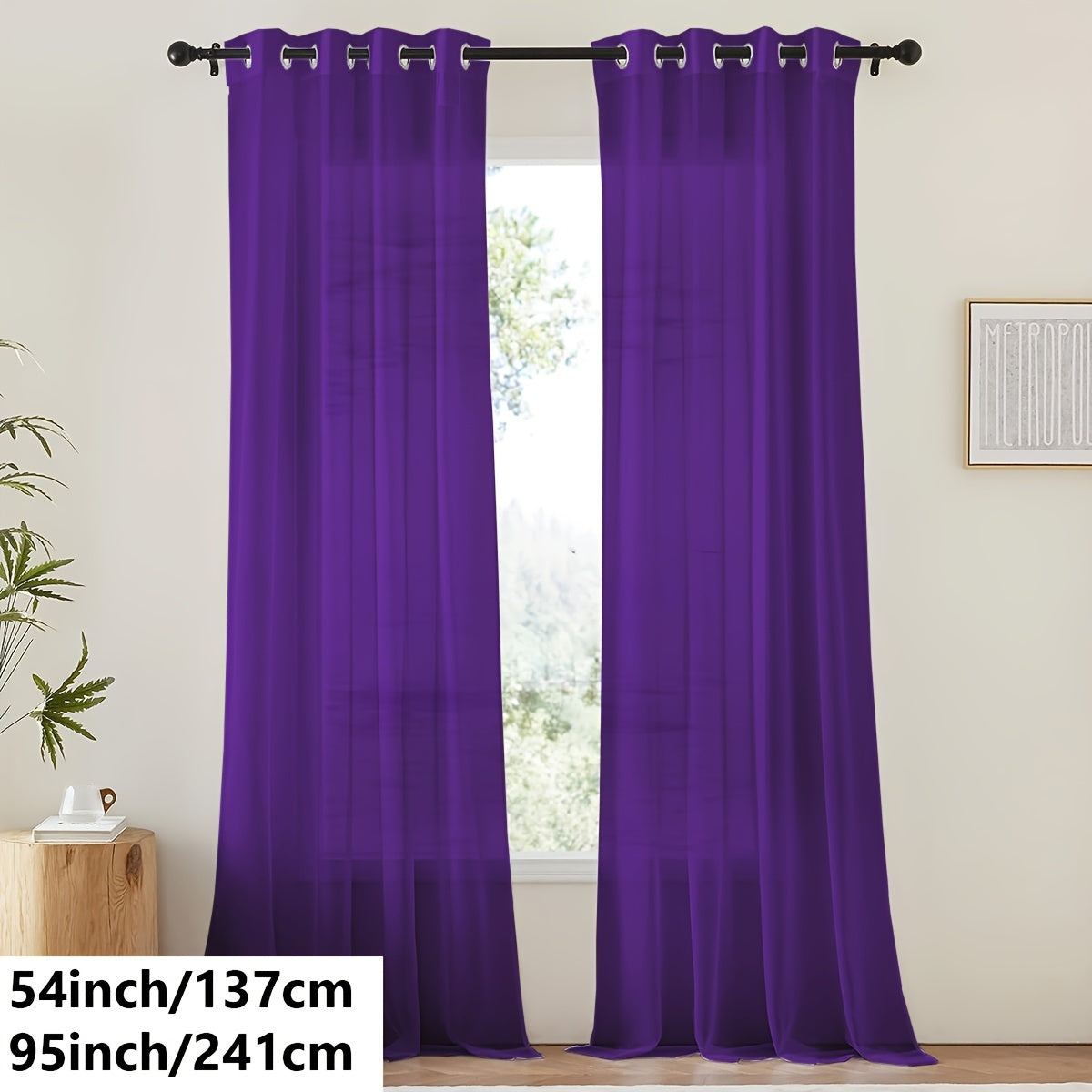 Tende in voile bianco leggero - 2 pezzi con occhielli per soggiorno e camera da letto