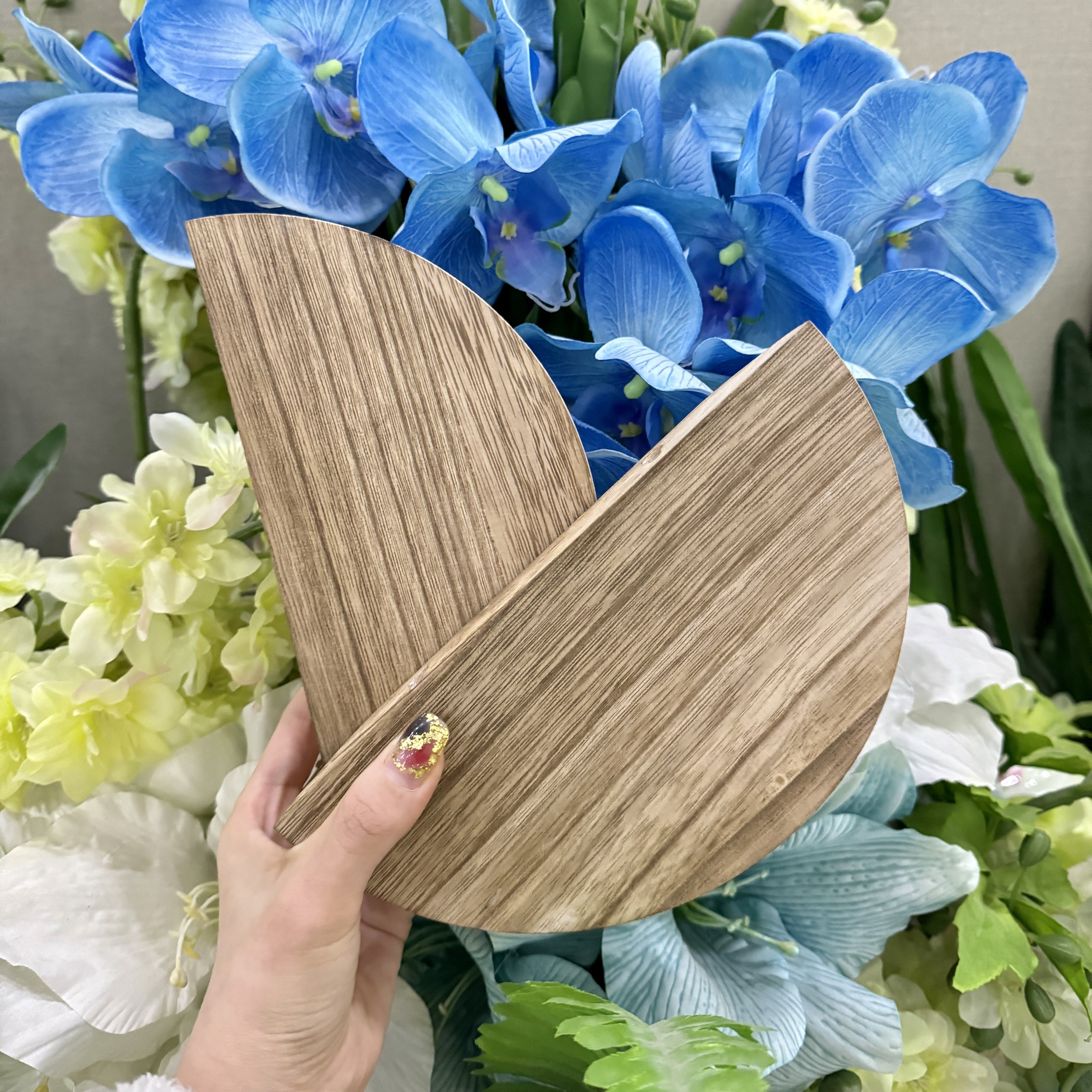 WoodArc - Set of 2 Half-Round Wooden Floating Shelves for Wall Decoration and Storage