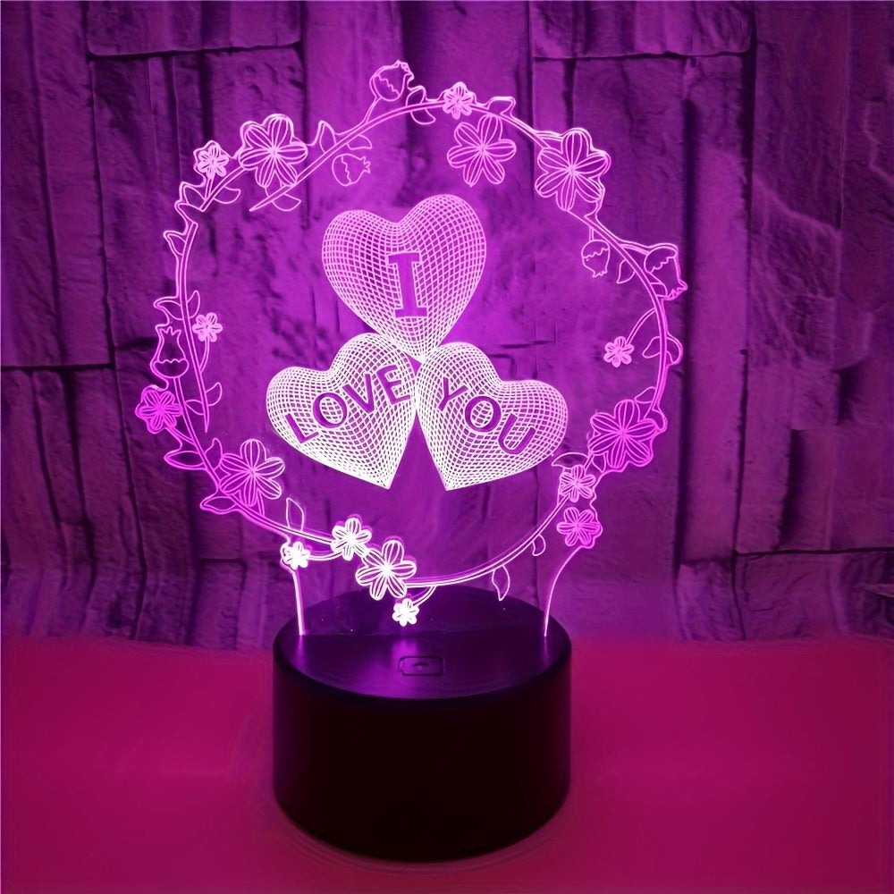 IllusieLicht - Lámpara nocturna 3D corazón de amor