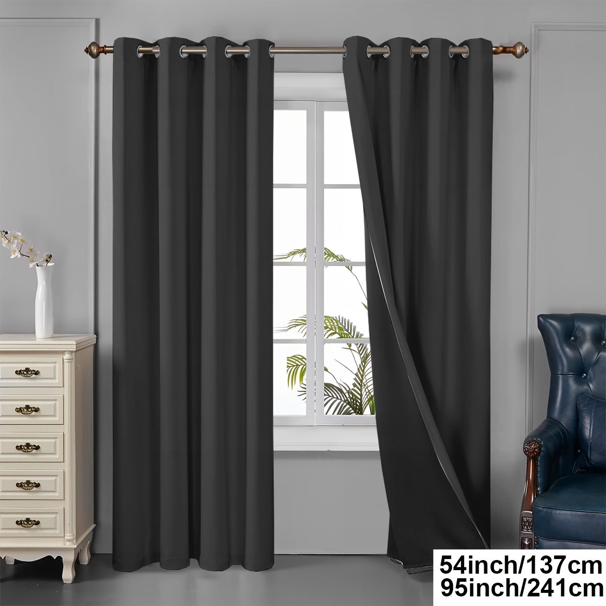 Tende oscuranti - 2 pezzi tende oscuranti con occhielli, protezione UV e isolamento termico