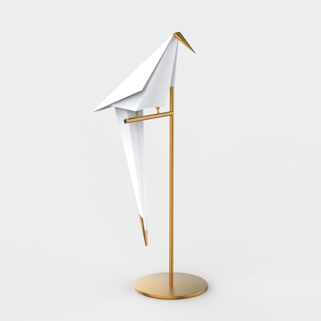 OrigamiGlow – Gouden Origami Tafellamp in Kraanvogel Design met LED Verlichting