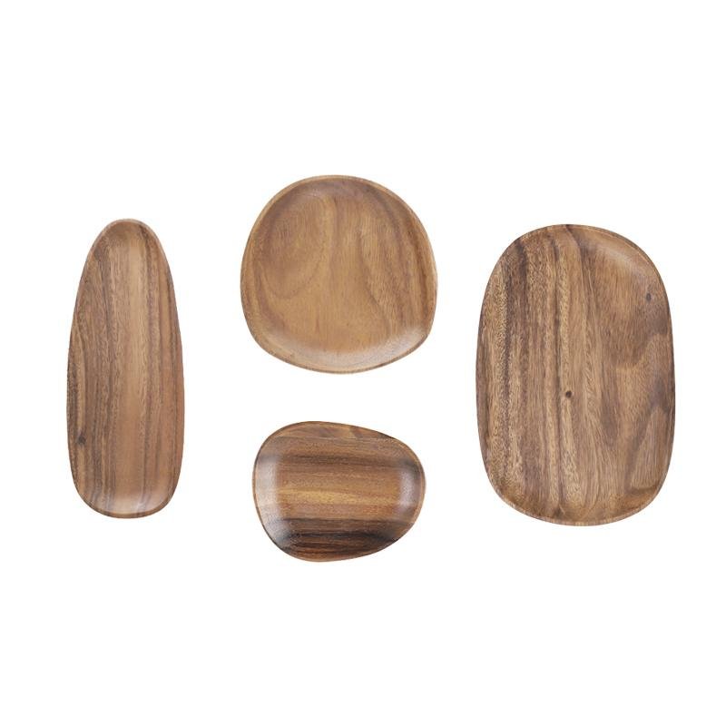 4-Delige Set Houten Serveer- en Eetplaten