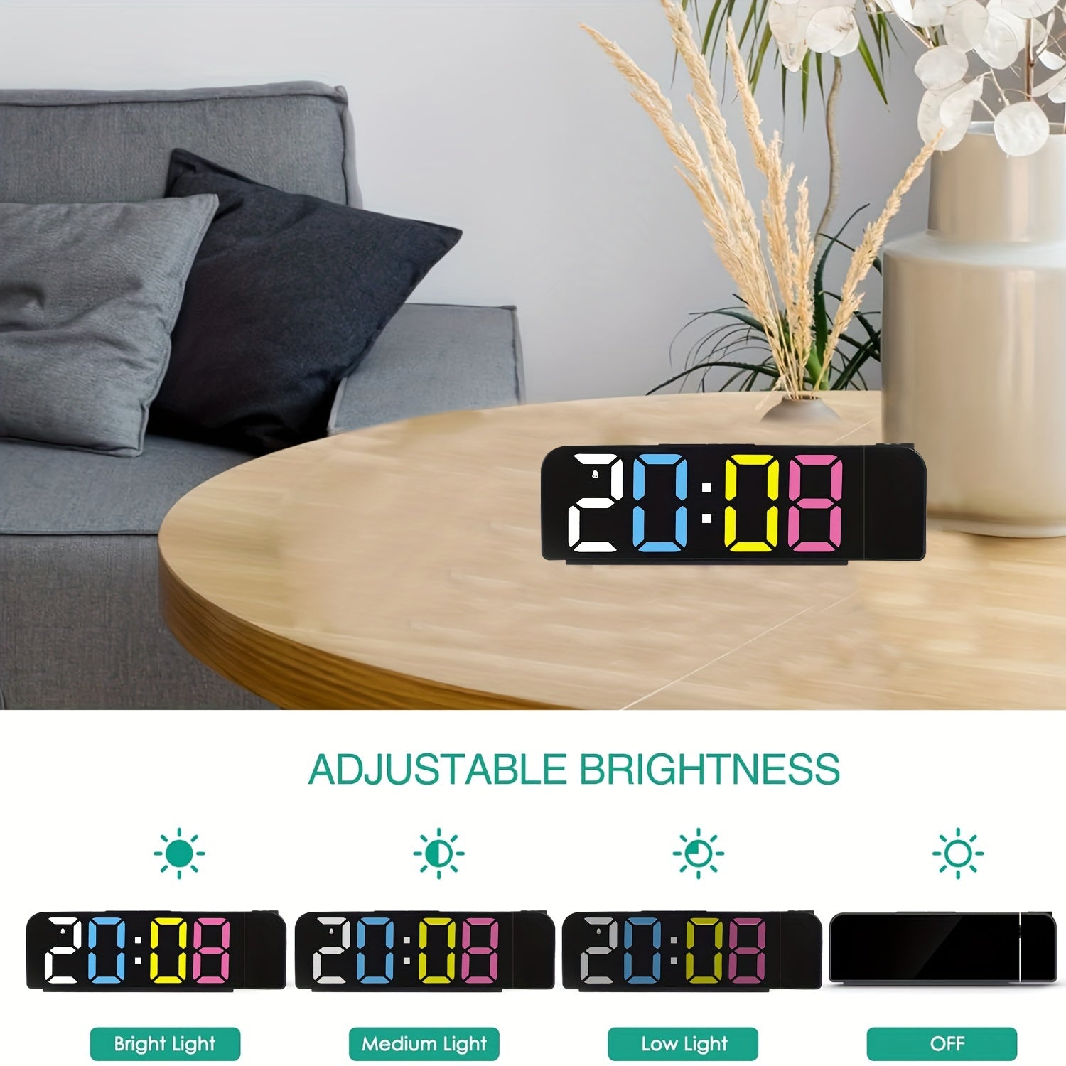 TimeView - Reloj despertador digital con proyección, función de repetición y visualización de fecha