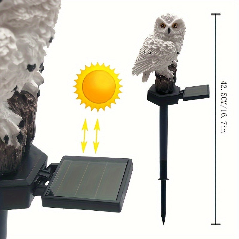 SolarOwl - LED Solar Lawn Lamp, Garden Decoration with Resin Design