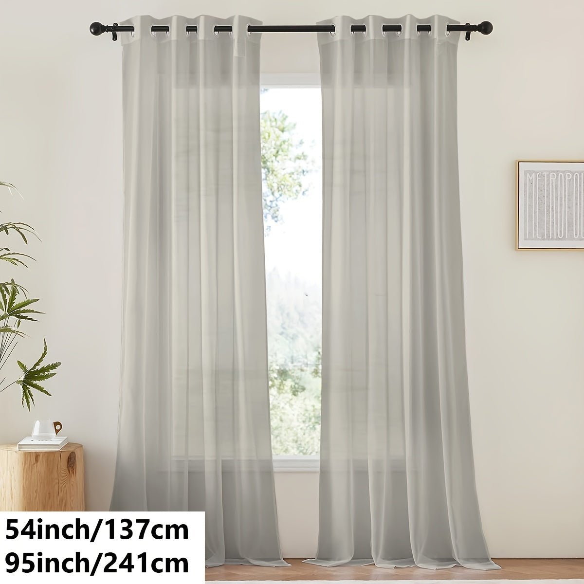 Tende in voile bianco leggero - 2 pezzi con occhielli per soggiorno e camera da letto