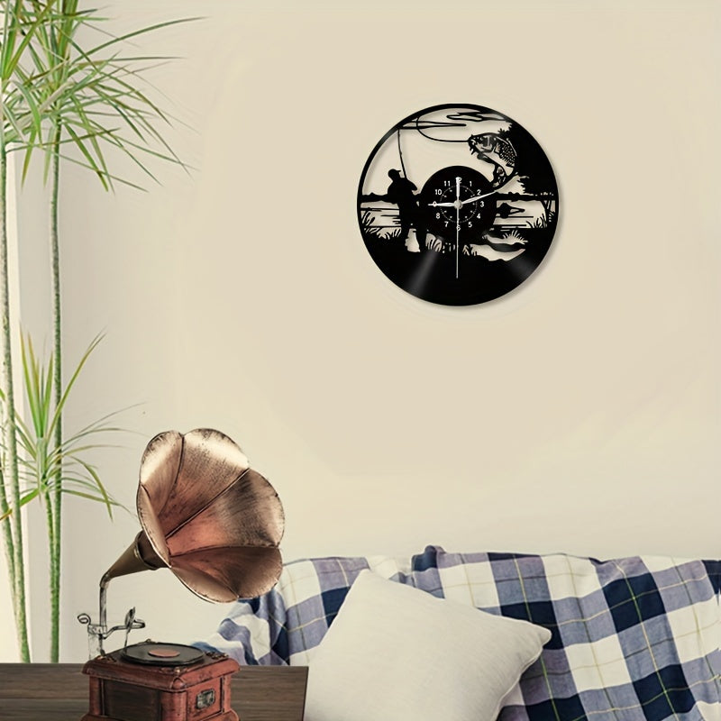 VinylCatch - Vintage Fishing Wall Clock