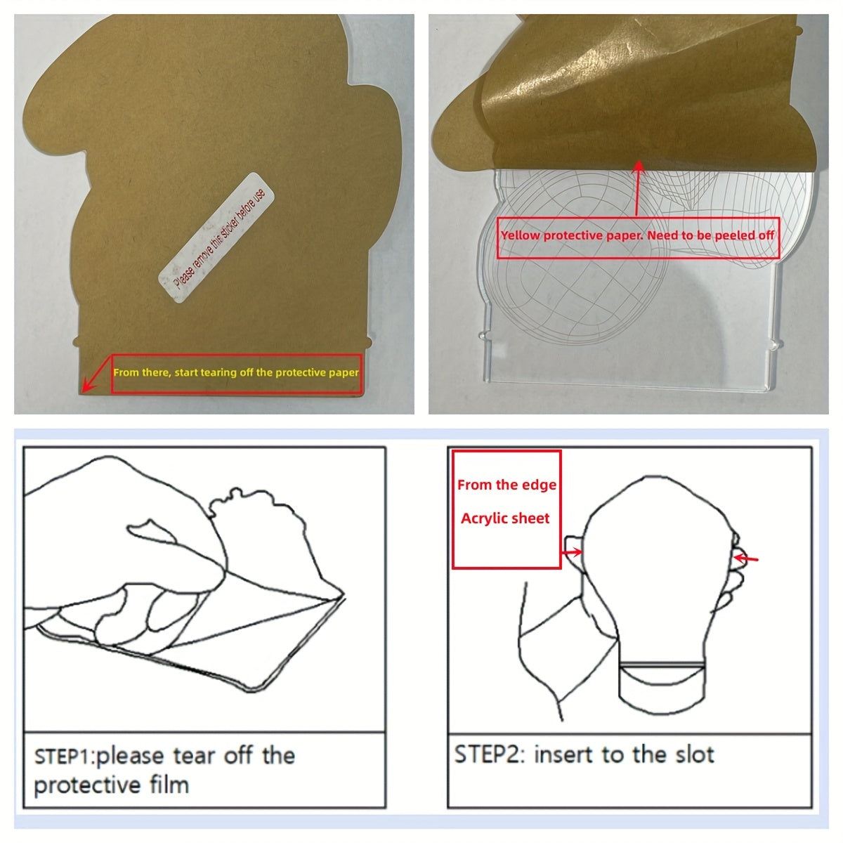 EagleLight - Lámpara nocturna LED 3D con control táctil, lámpara de mesa USB de 7 colores