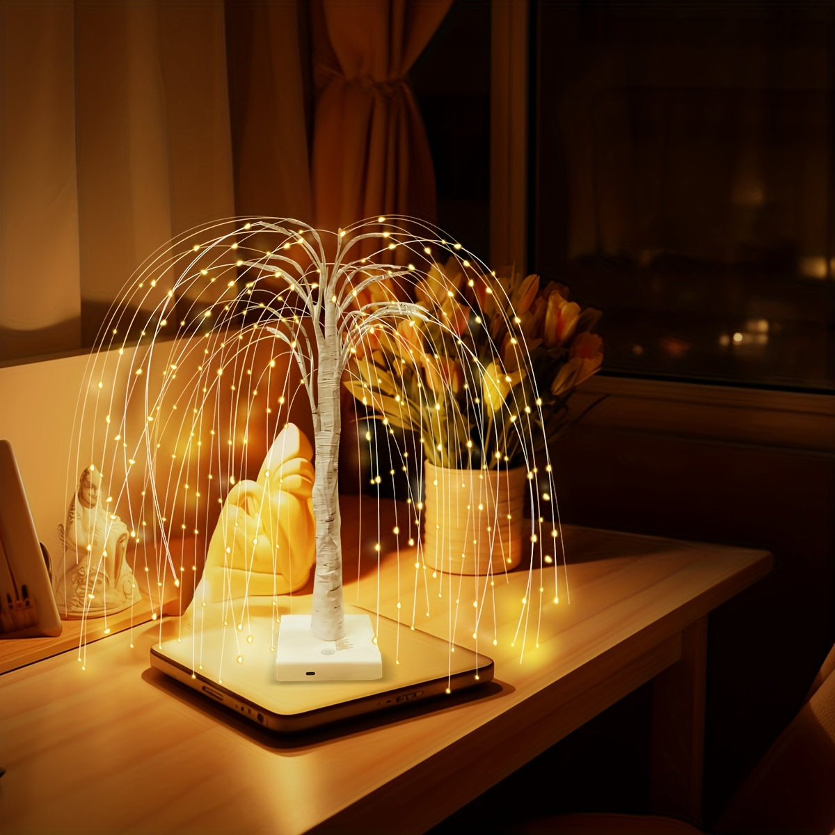 WillowLight - Romantische Wilgenboom Tafellamp met 192 LED’s en 8 Verlichtingsmodi