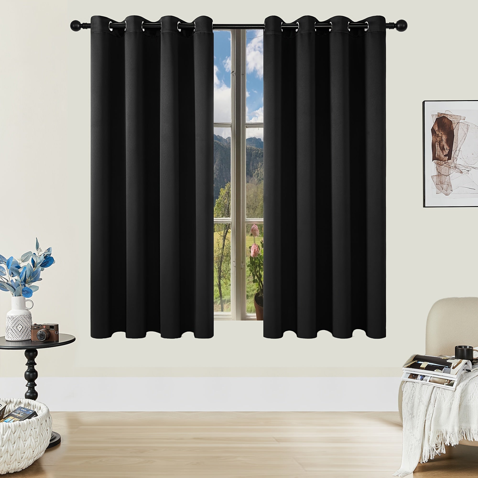 Tende Oscuranti - 2 Pezzi Tende Moderne in Poliestere con Isolamento Termico e Anelli