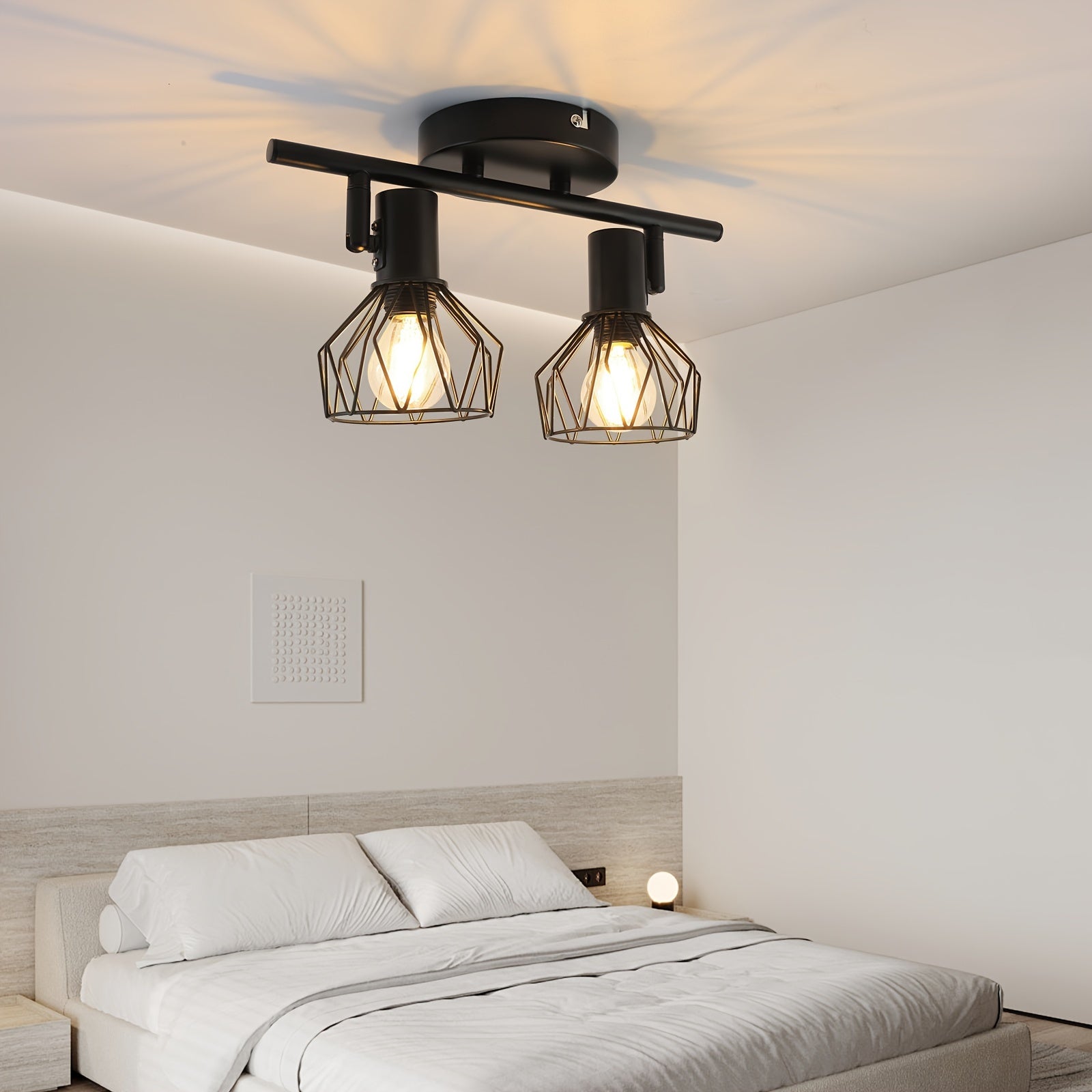SpotFlex - Zwenkbare LED Plafondspot met 2 Bollen E14 Zwart
