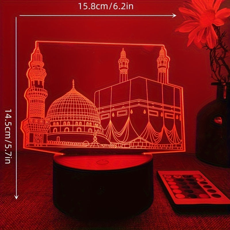 DecoLicht - Lámpara nocturna 3D con control remoto y 16 colores