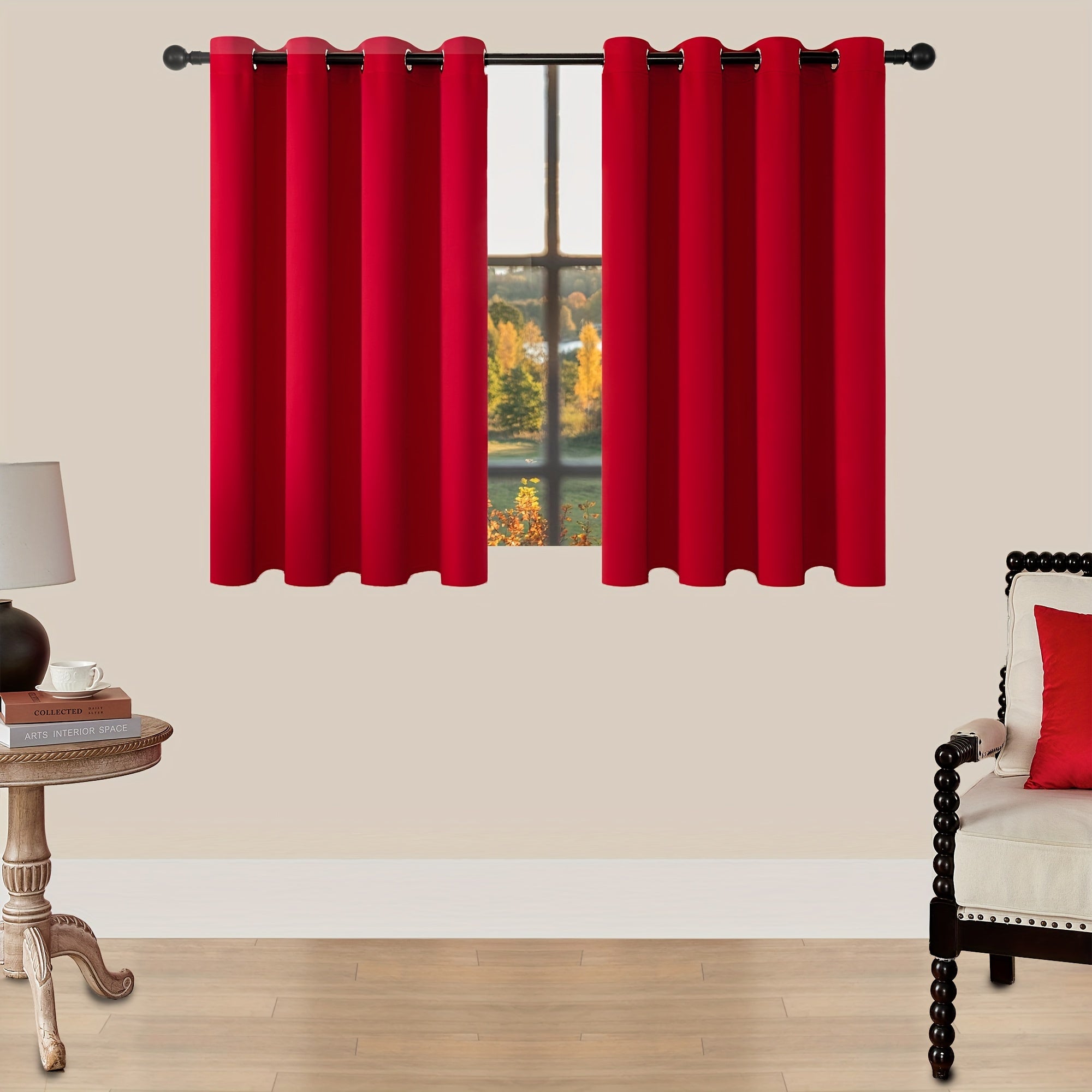 Tende Oscuranti - 2 Pezzi Tende Moderne in Poliestere con Isolamento Termico e Anelli