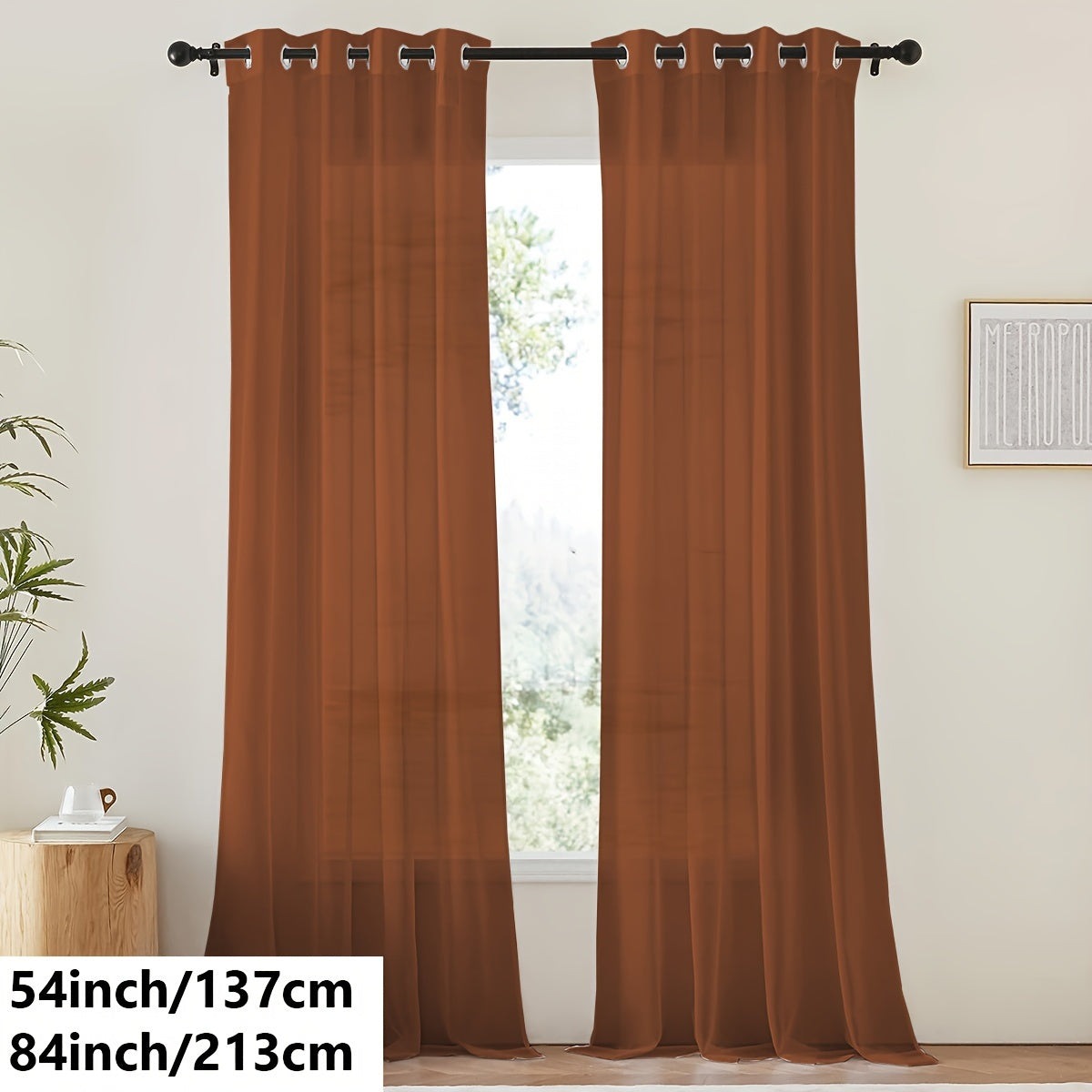 Tende in voile bianco leggero - 2 pezzi con occhielli per soggiorno e camera da letto