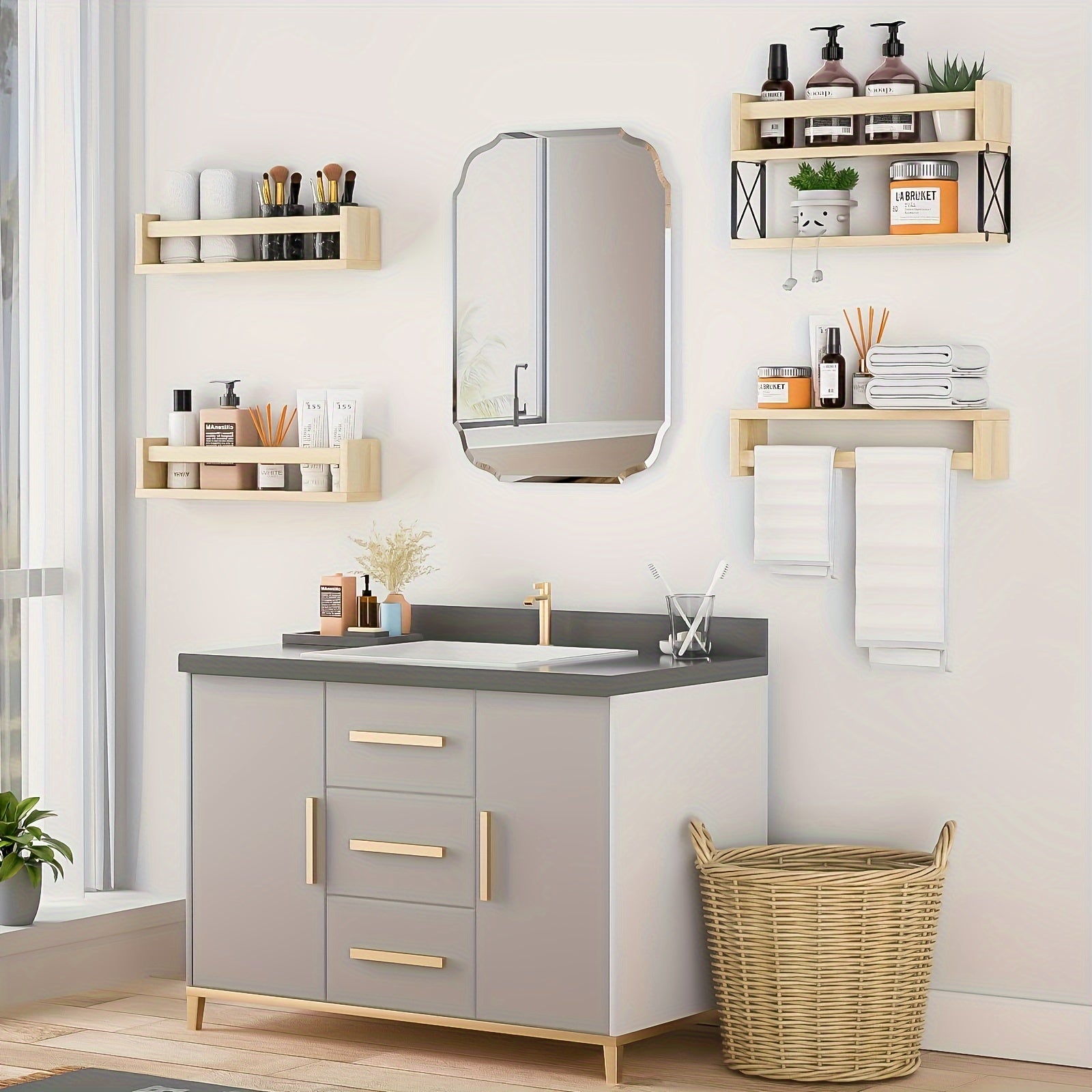 FloatShelf - Zwevende Houten Boekenplank Voor Woonkamerdecoratie