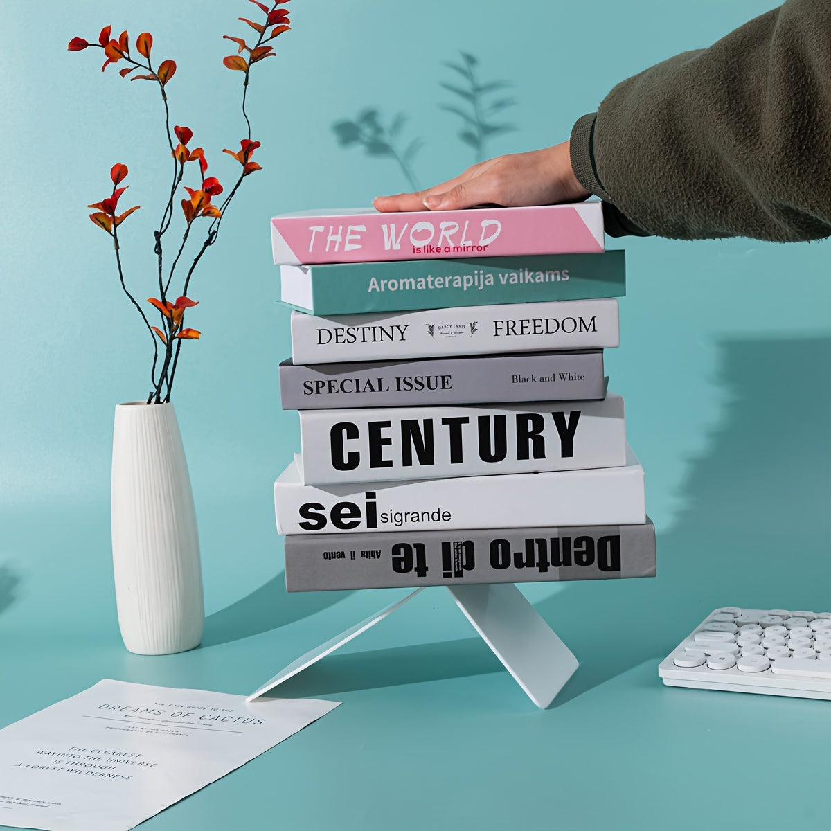 Set da 6 Supporti per Libri in Acrilico Trasparente - Supporto per Libri in Materiale PP Spesso per Casa e Ufficio