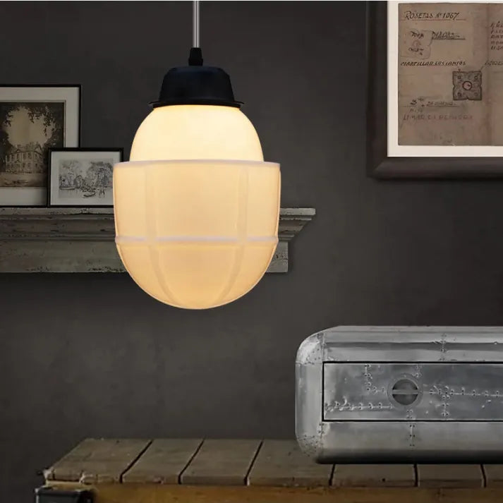 FrostGeo - Vintage Geometric Pendant Lamp made of Matte Glass for Dining Room and Living Room