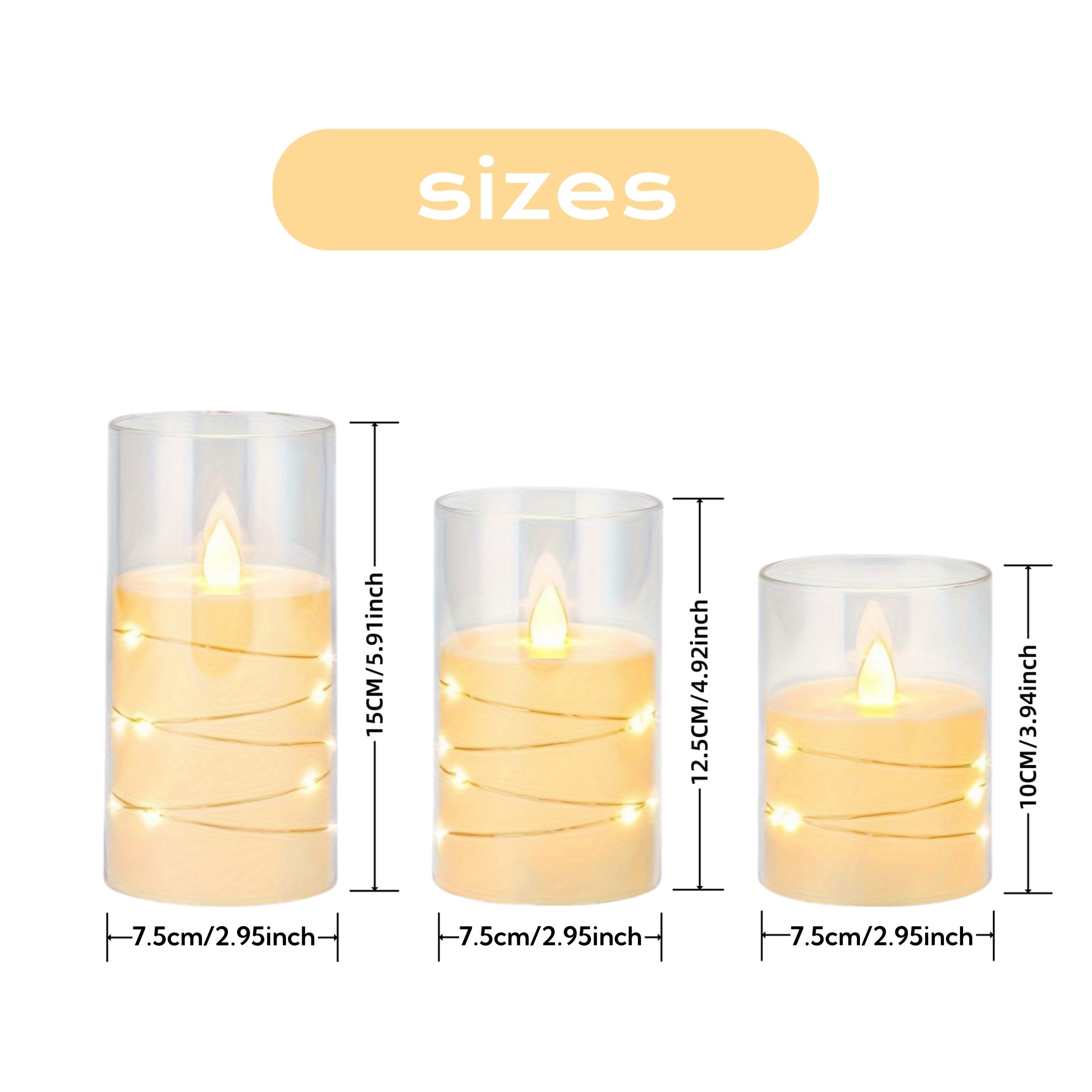 Set di 3 Candele LED Romantiche con Telecomando - Luminosità Regolabile e Funzione Timer, Ideali per Feste, Matrimoni e Decorazioni per Hotel