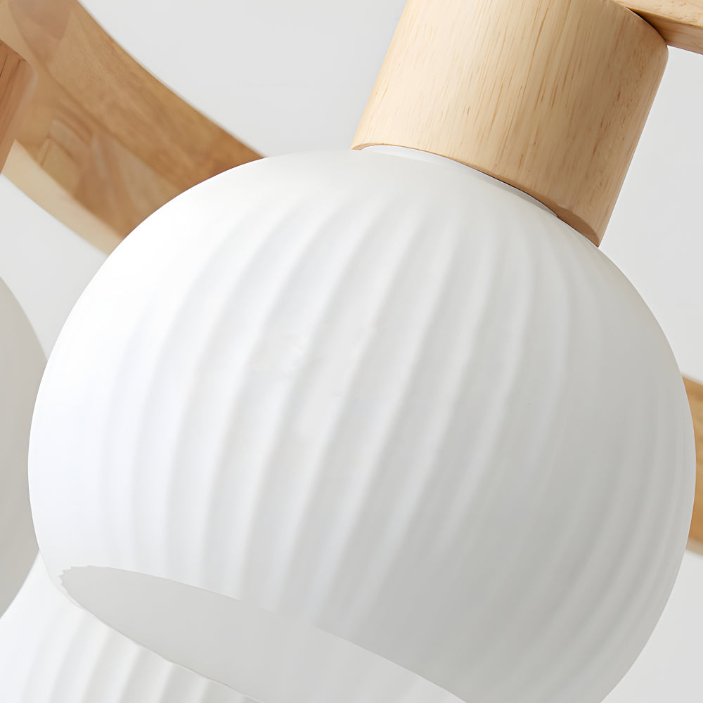 NordicLustre - Scandinavian Wooden Chandelier with 3-Step Dimming Function