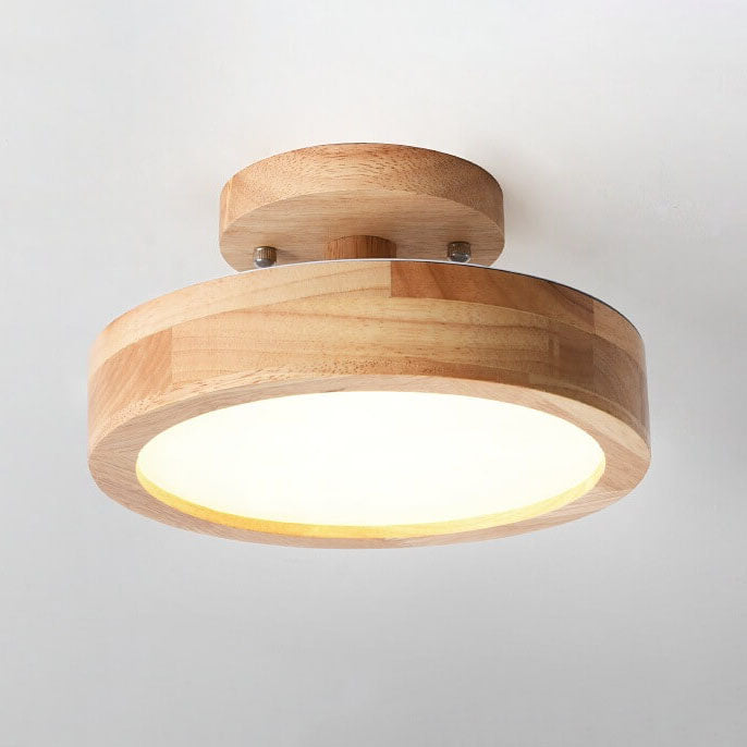 Scandinavian Style Round LED Semi-Recessed Ceiling Lamp