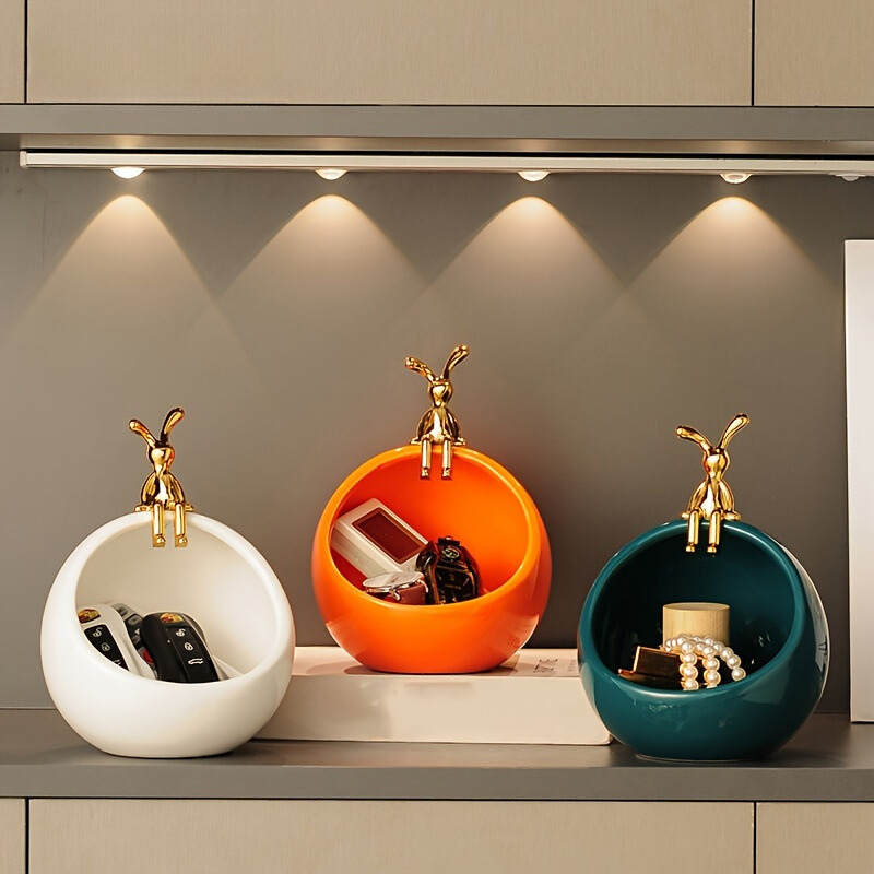 DeerBox - Moderne Keramische Opbergkom met Metalen Hertendeksel