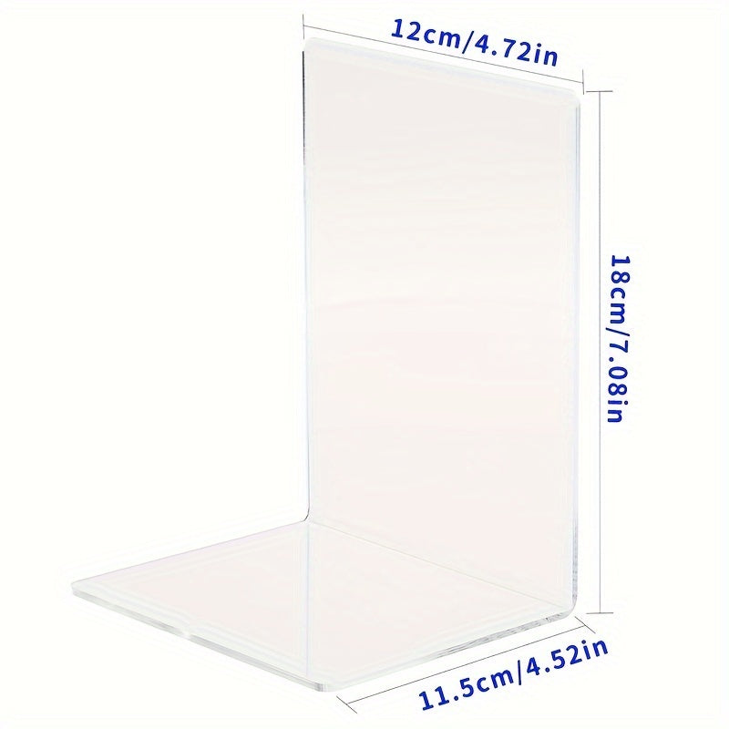 Fermalibri in acrilico trasparente - Moderni fermalibri a forma di L per l'organizzazione della scrivania