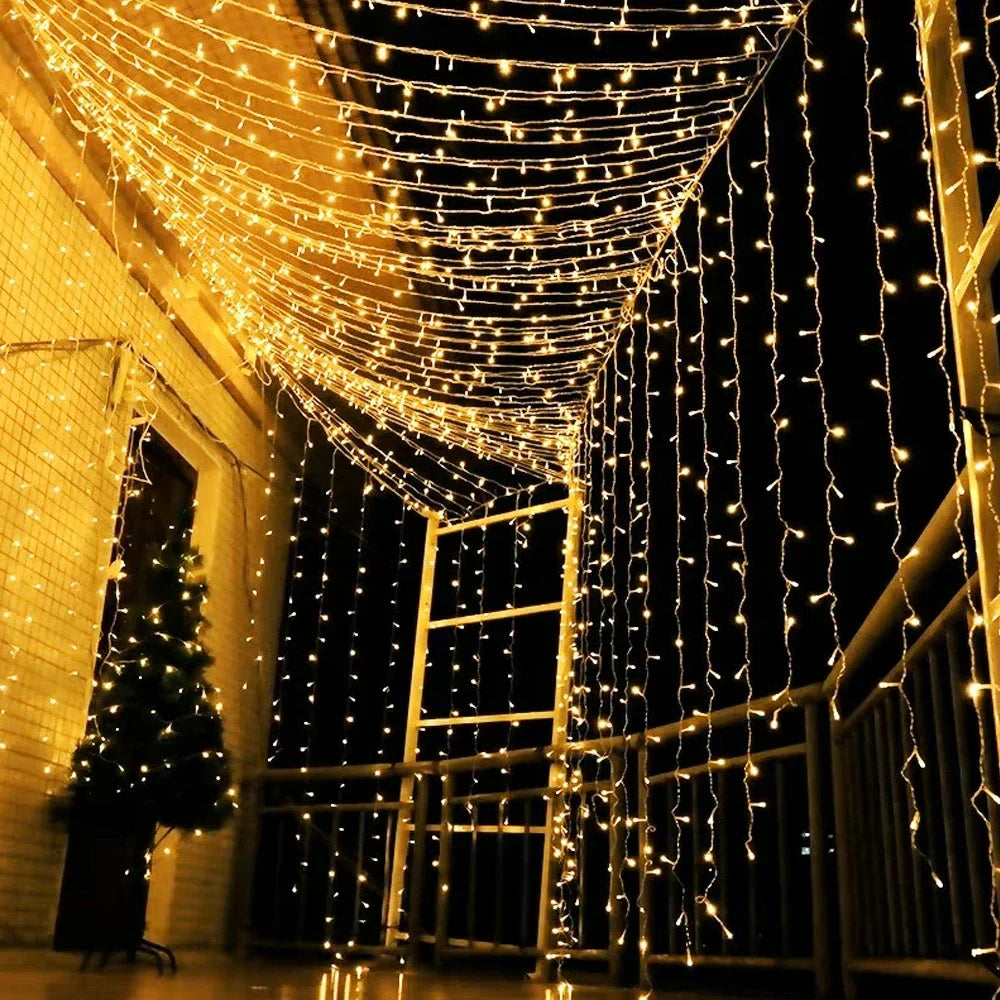 LumiCurtain - LED Curtain Lighting for Outdoors – Waterproof Ambient Lighting for Garden, Balcony & Terrace