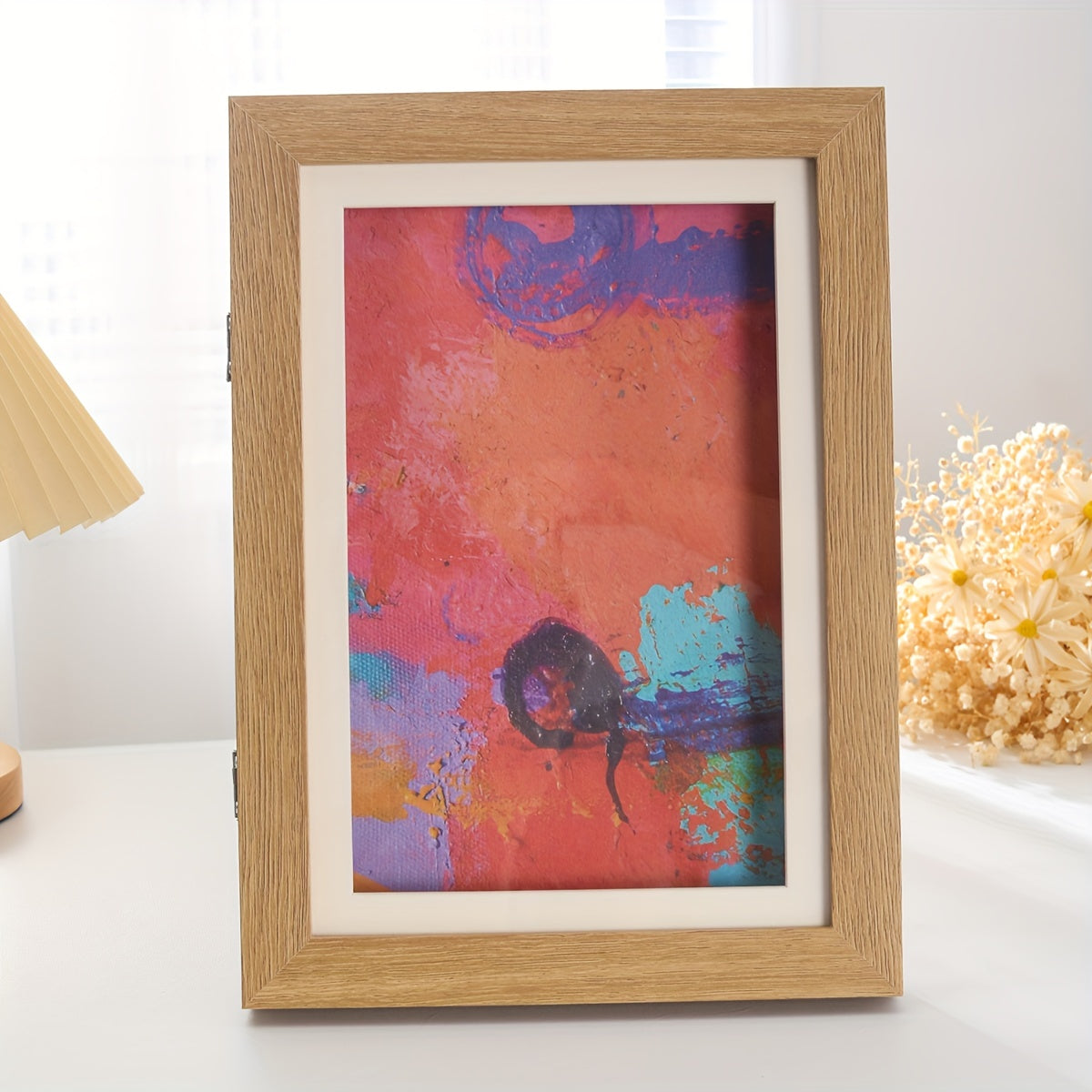 1 pieza Marco de fotos para arte infantil - Marco de apertura frontal A4 para arte escolar, marco giratorio para pinturas y proyectos