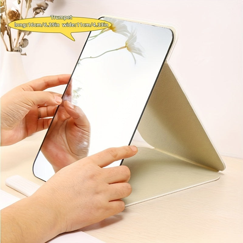 Portable Foldable Makeup Mirror – HD, Table Model, Ideal for Women & Girls, Battery-Free