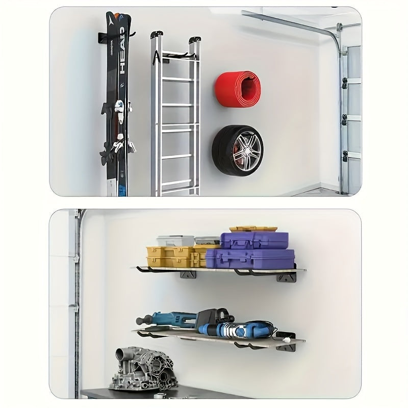 ToolRack - Heavy Metal Garden Tool Organizer with Garage Hooks