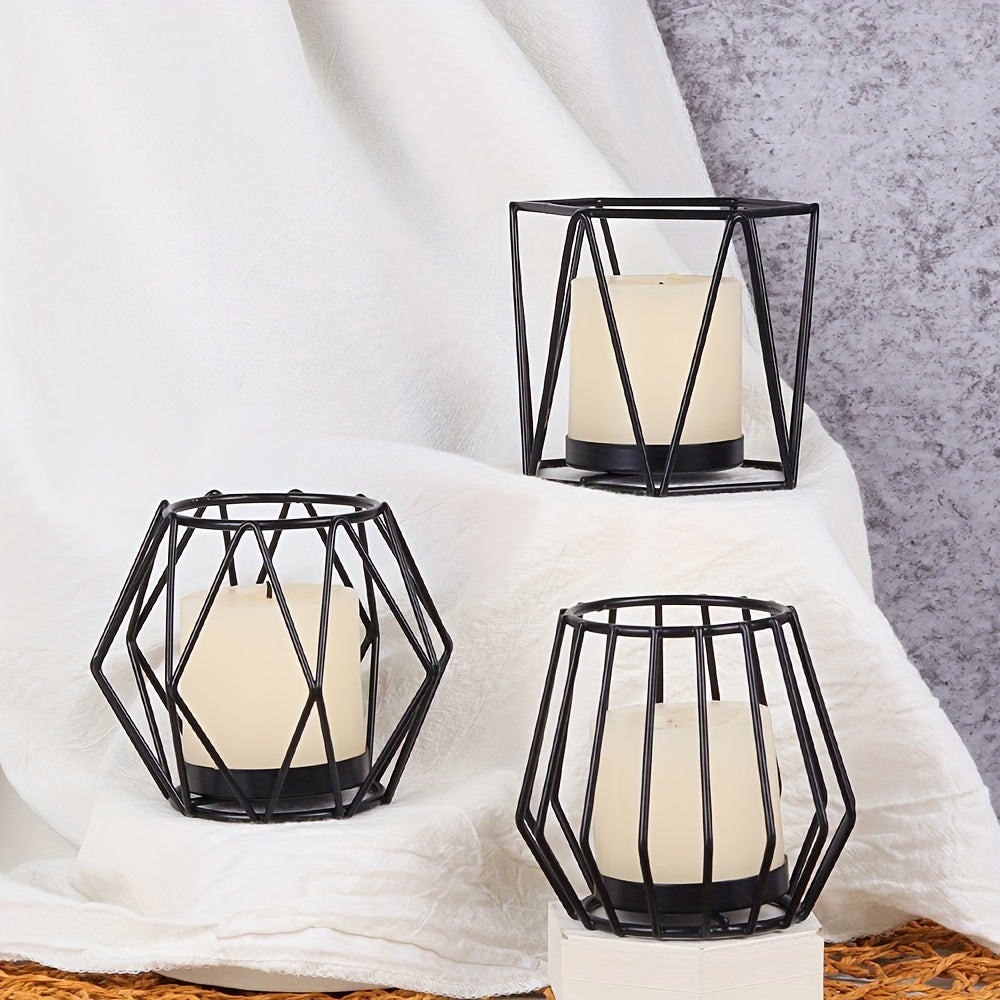 Gouden Metalen Kaarsenhouder Set - Stijlvolle Tafeldecoratie