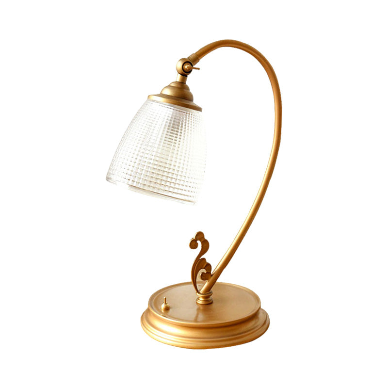 VintageGlow – Golden Retro Metal Table Lamp for Living Room & Office
