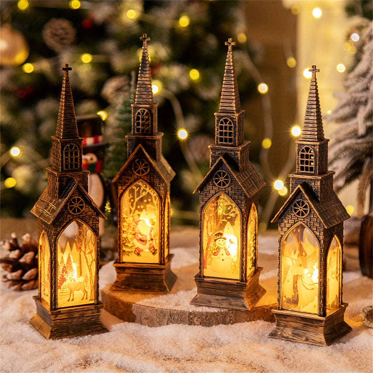 CandleLicht - 4 Stuks Kerst LED Kaarsdecoraties op Batterijen