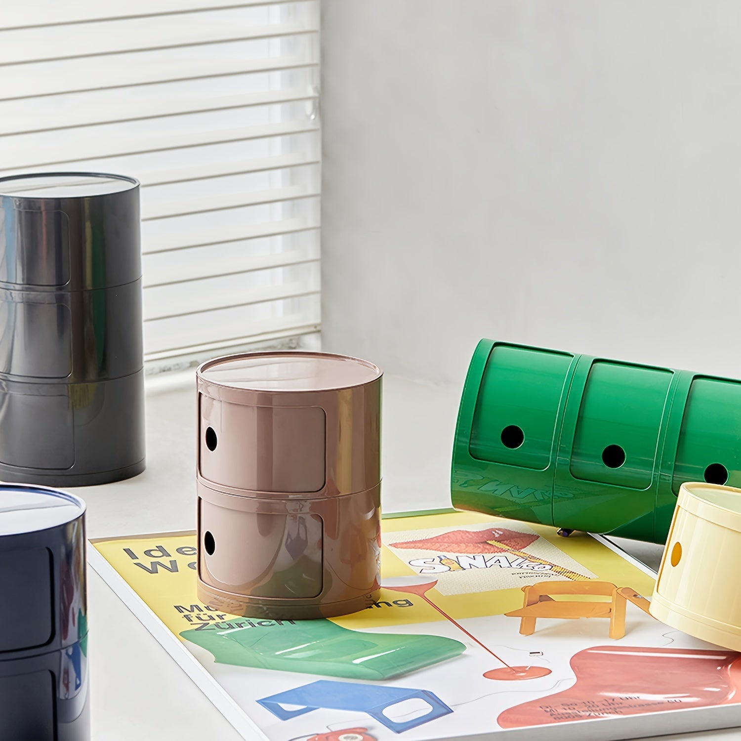 Comodino Rotondo – Mobiletto Bianco per Riporre